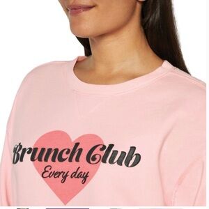 Wildfox pink “Club Everyday” graphic‎ print Crewneck Sweatshirt size large new